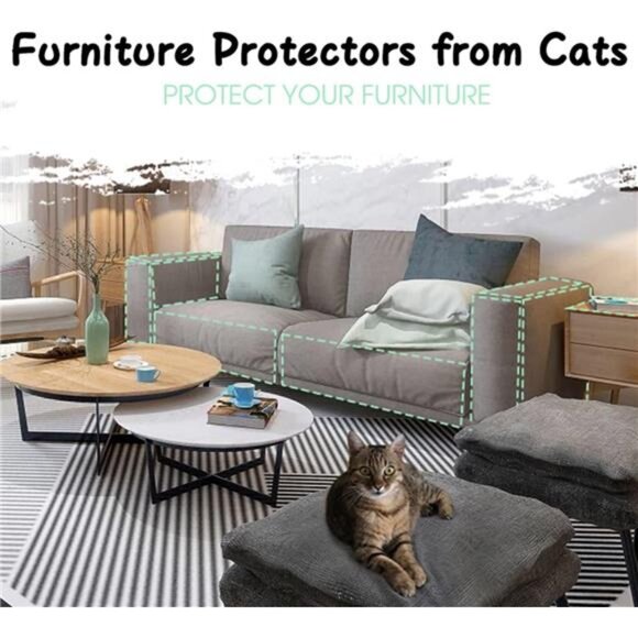 10 Pcs Extra Large Furniture Protectors from Cats, 5pcs 17" x12” & 5pcs 17"x10" - Picture 3 of 8